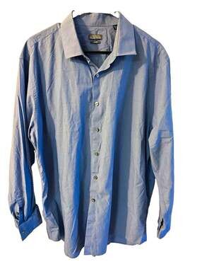 Kenneth Cole Reaction Slim Fit Blue Dress Shirt 18 34-35